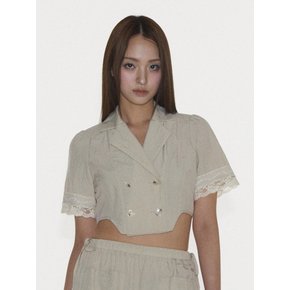 CURVE SHIRT IN BEIGE (레이스 더블자켓)