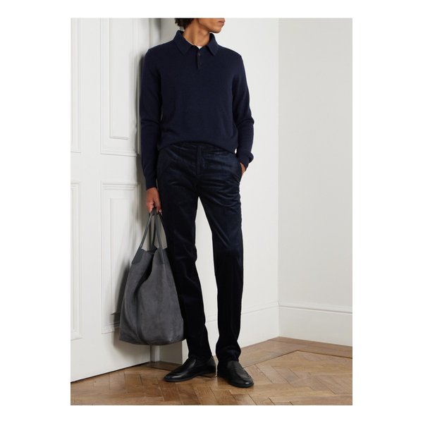 루비나찌 캐시미어 폴로 셔츠 블루 46376663163002739