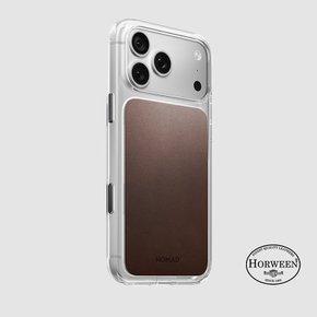 아이폰17 프로맥스 맥세이프 클리어  호윈 가죽 케이스 - 러스틱 브라운