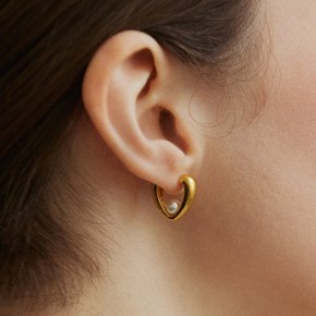 V pearl one-touch earring