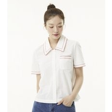 배색 스칼럽 자수 블라우스 (PR2WB503)