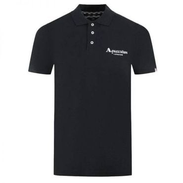 이스퀘어 4708101 Aquascutum Elegant Contrast Logo Cotton Polo Mens Shirt