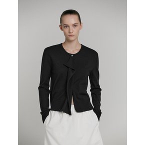 WRAP BUTTON CARDIGAN [BLACK]