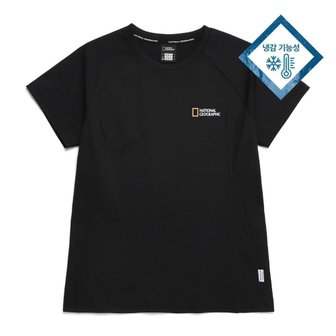 내셔널지오그래픽 [여주점] N242WTS410 여성 쿨맥스 스몰로고 반팔 티셔츠 카본블랙