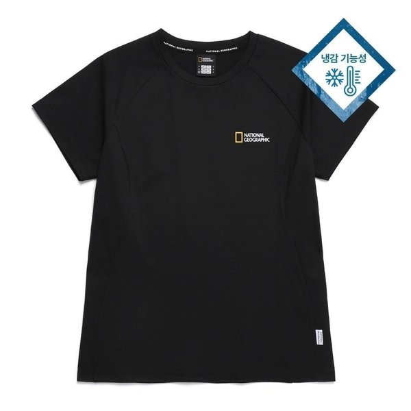 [여주점] N242WTS410 여성 쿨맥스 스몰로고 반팔 티셔츠 카본블랙