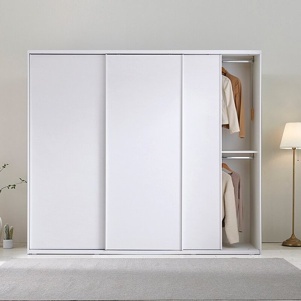 쥬피터 E0 속깊은 슬라이딩 키큰 옷장 (가로230,깊이70cm) 몸통3개