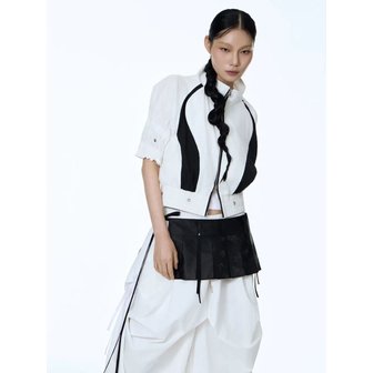 칠하나투구육 Hanbok Fabric Layered Wrap Skirt (Black)