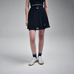 [마르디메크르디악티프]MESH FLARE SKIRT METAL BLOOMMARDI WAPPEN_BLACK/AFK41JSK002BKQQ