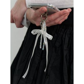 Shining Bead Ribbon Key Ring (L241MSG010)