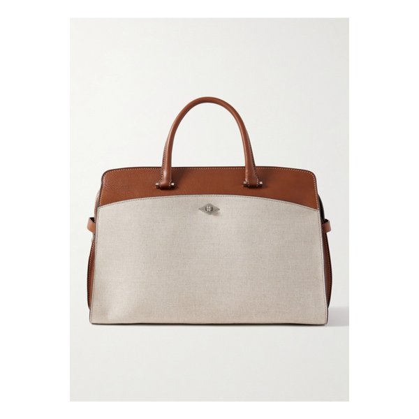 메티에 프라이빗 아이 가죽 리넨 토트 크림 46376663162892554