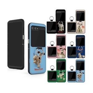  갤럭시 Z플립 5 4 3 휴대폰 케이스 정품 TRY 웰레스와 그로밋 고리형 카드도어 범퍼케이스