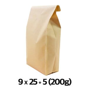  이지포장 종이 크라프트 M방 스탠드 원두 커피 봉투 200g 50매 기본형