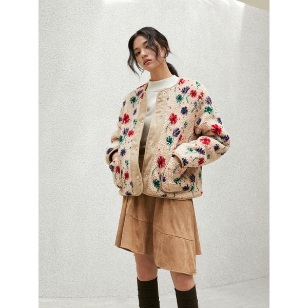 플라워 뽀글이 퀼팅점퍼 AR4MZA63