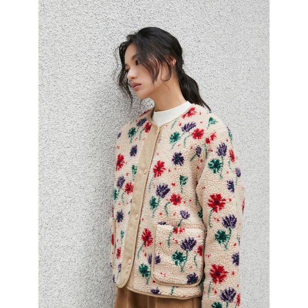 플라워 뽀글이 퀼팅점퍼 AR4MZA63