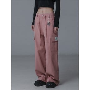 WIDE STRING CARGO PANTS_PINK