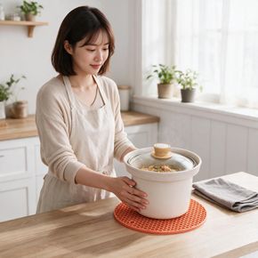 실리콘 냄비받침 원형 주방 조리대 식탁 홈카페 테이블 세척 용기