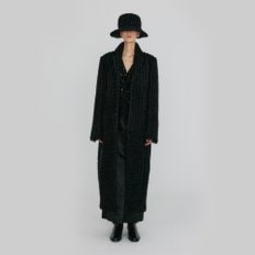 ZADA  Single-Breasted Long Coat - Black