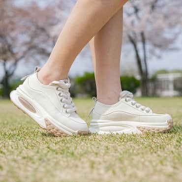 라마트리 [코어스텝] 발편한 키높이 경량 에어쿠션 소가죽 스니커즈 (7cm) 추가 신발끈