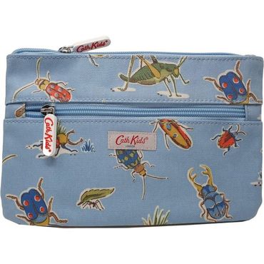  영국 캐스키드슨 파우치 Cath Kidston Bugs Double Zip Pencil case in Sea Blue Oilcloth 16113