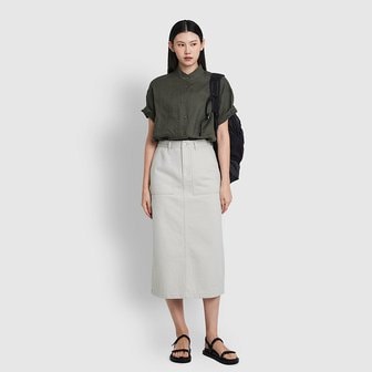 JAJU 여 리넨 스탠카라 5부 셔츠 J116203527048