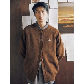 MULTI TONE ROUND NECK CARDIGAN [BROWN]