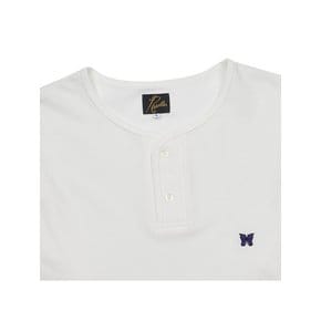 SS25 남성 헨리 넥 티셔츠 QV355A OFF WHITE