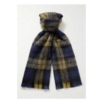 DE BONNE FACTURE 드 본 팩처 유니버시티 프린지 체크 모헤어 울 혼방 스카프 46376663162915369