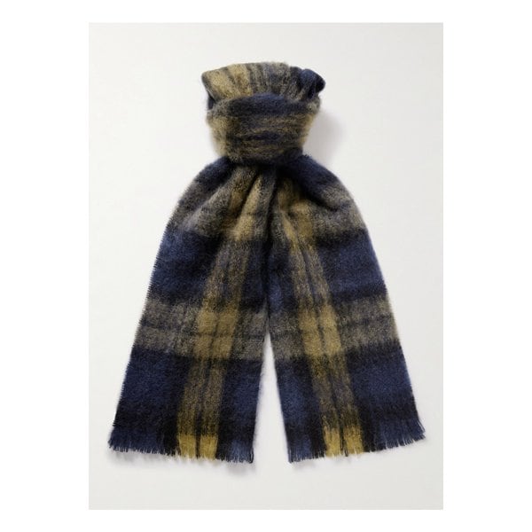 드 본 팩처 유니버시티 프린지 체크 모헤어 울 혼방 스카프 46376663162915369
