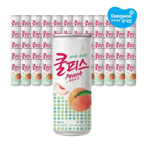 [동원] 쿨피스캔 복숭아맛 230ml X60개