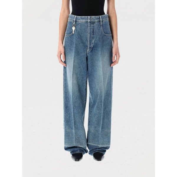 デニム・ジーパン CARVEN Woman Jeans Denim 6251K2100101 WASHED DEN Carven Women's Ready-to-Wear | Wide Leg Jeans