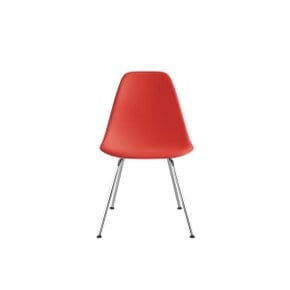 [허먼밀러 공식딜러] Eames Molded Plastic Side Chair, 4-Leg (Red Orange/Chrome)