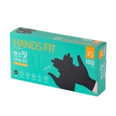 핸즈핏 니트릴장갑 블랙(XS) 100매