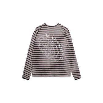 디아더생츄어리 Circular Type Striped L/S Tee - Gray
