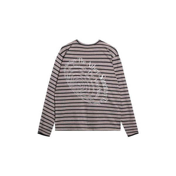 Circular Type Striped L/S Tee - Gray