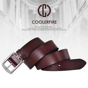 COOLERFIRE 남성 천연소가죽밸트 합금버클 캐쥬얼벨트