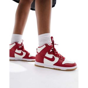 나이키 4744977 Nike Dunk High sneakers in red and white