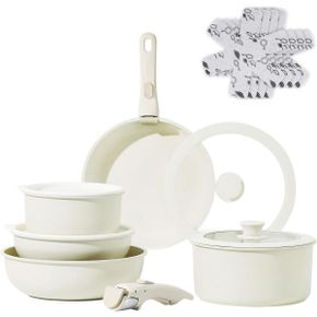 일본 까로떼 냄비 Carote Frying Pan Set 11 Pieces PFOA PFOS Free Pot Induction and Gas Fire