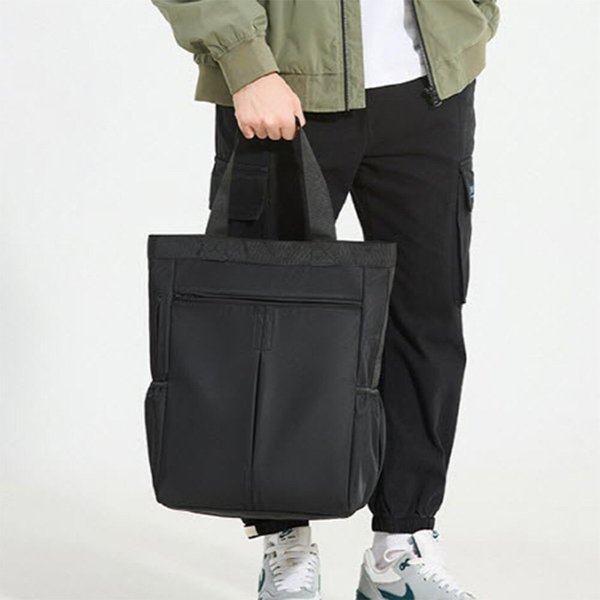 [옷자락] 남성용 나일론 블랙 사각 빅토트 숄더백 출근용