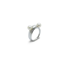 92.5 Silver double pearl ring