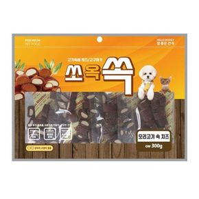 헬로도기 강아지 고양이 간식 오리고기 치즈 300g X ( 2매입 )