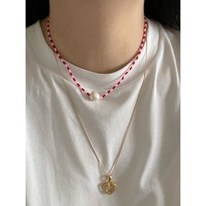 two-tone beads necklace_NC247