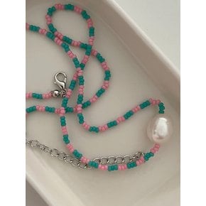 two-tone beads necklace_NC247