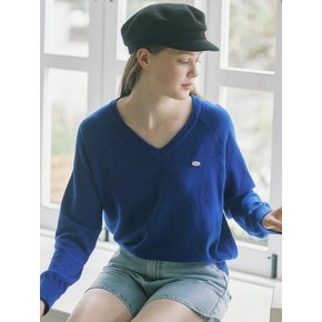 Cashmere Wool V-neck knit - Blue