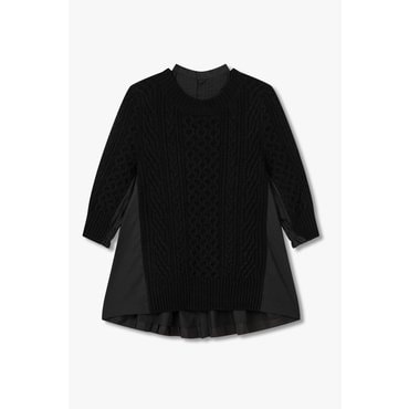 SACAI [사카이] CLASSICS  여성 울 니트 믹스 포플린 풀오버 6415330102
