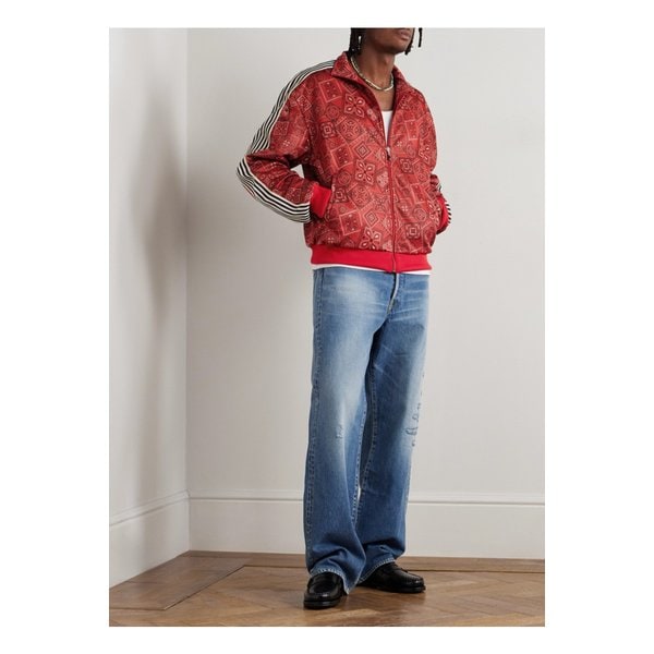 쿠키 반다나 프린트 스트라이프 쉘 트랙 재킷 1647597359389389