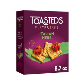 Toasteds토스트드 플랫브레드 이탈리안 허브 크래커, 파티 스낵, 8.7oz