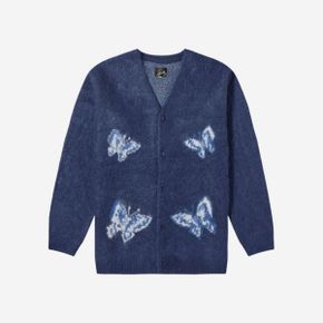 x 엔드 모헤어 가디건 인디고 워시 Needles x END. Mohair Cardigan Indigo Wash