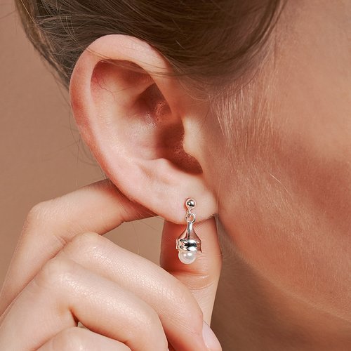 [Hei][sv925] pearl tears earring
