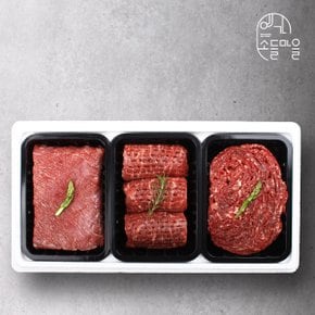 [냉장][예가소들마을] 한우 1등급 감사 정육세트 1호 1.2kg (국거리+불고기+산적/각 400g)