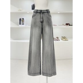 [여주점] 여성 컬러 블록 워시드 데님 팬츠 (D243PSA413)